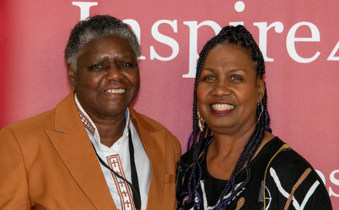 Rev. Sheila Holmes (left) and Michelle Loyd-Paige, Ph.D., received the Dante Venegas award in recognition of their work in racial reconciliation.