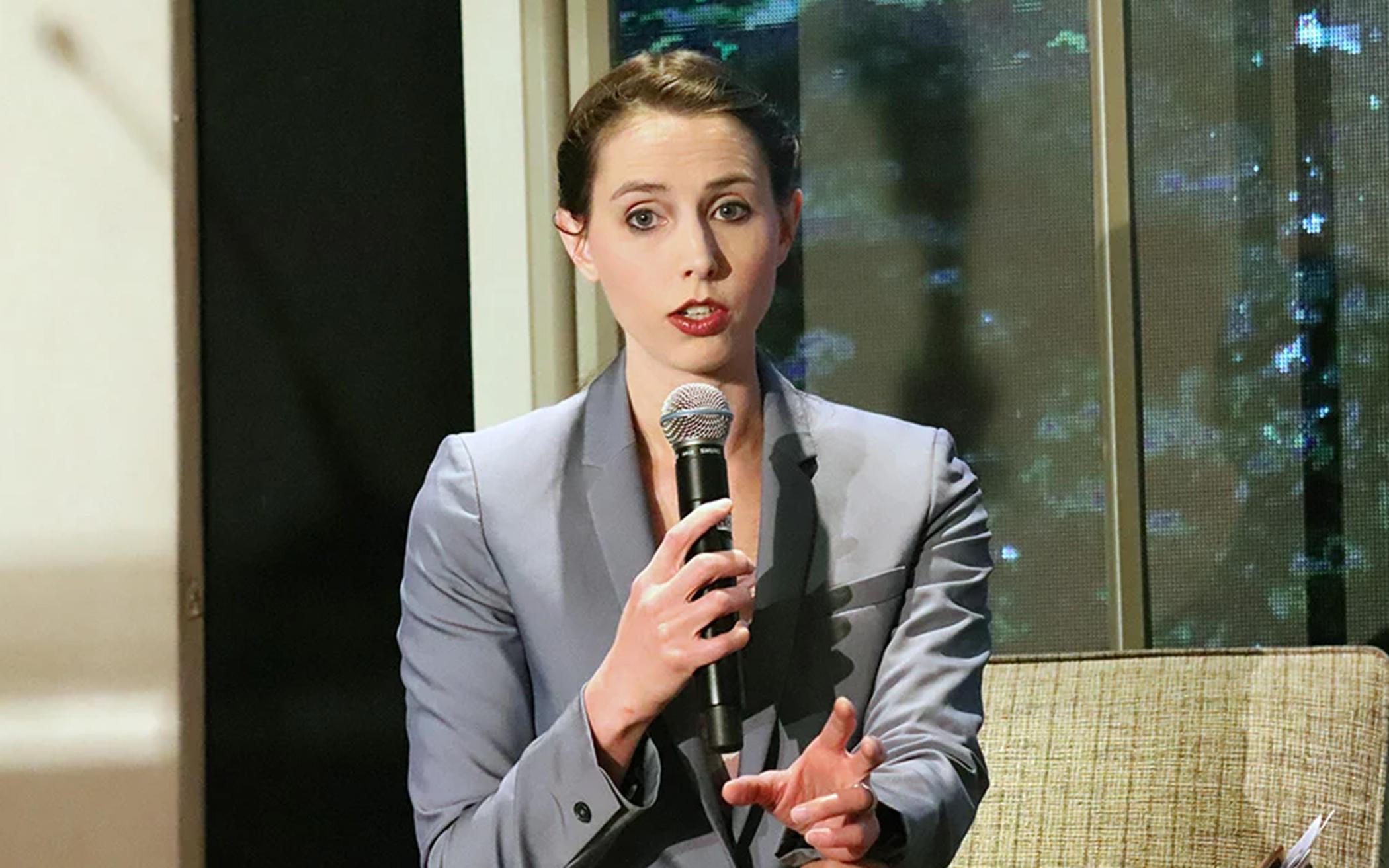 Rachael Denhollander speaks during the Presidents Conference of the Council for Christian Colleges and Universities on Friday, Jan. 31, 2020, in Washington.