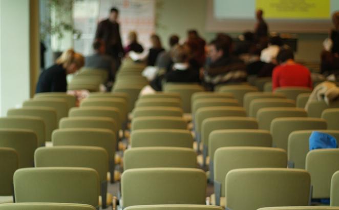church meeting space with some empty spaces