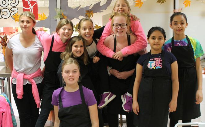 GEMS club members from Ebenezer CRC and their new friends enjoyed making pizza together at a local grocery store.
