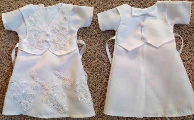 “Angel dresses” were crafted by Metha Alberda, a dressmaker in Edmonton, Alta., who volunteers her time to provide this gift to families who experience the death of a baby. 