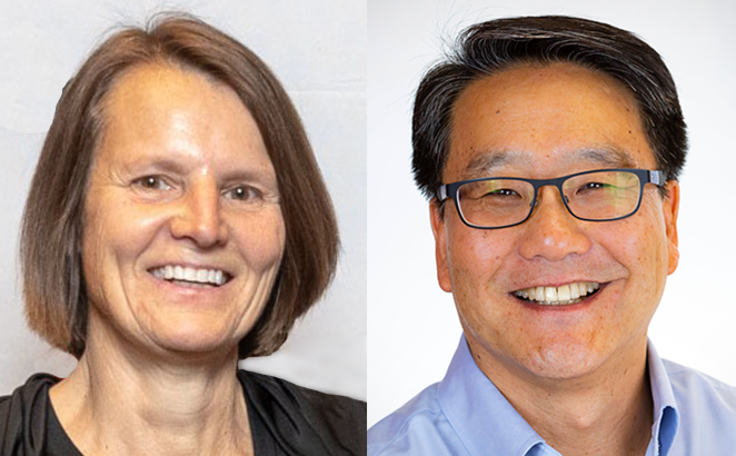 Ida Kaastra-Mutoigo (left) is stepping down as director of World Renew-Canada, Feb. 28. Ken Kim is the new interim director.
