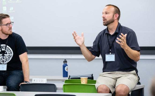 Church-planting workshop presenters were Kyle Brooks and Mark Van Andel. 