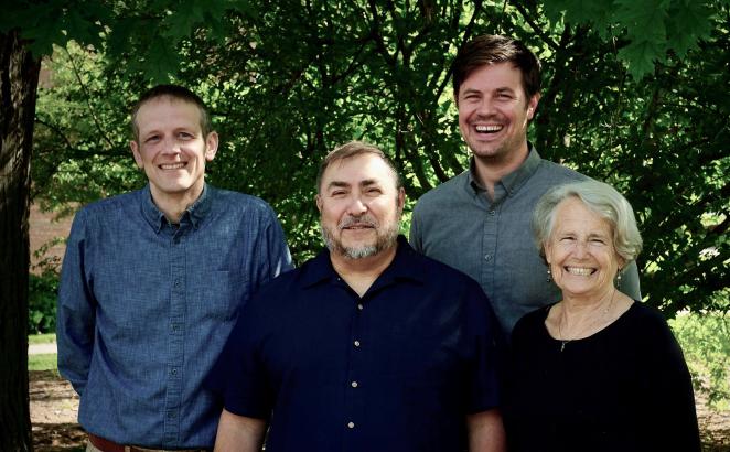 Pastors Aaron Vriesman, Jose Rayas, Derek Buikema, and deacon Luann Sankey served as officers of Synod 2022.