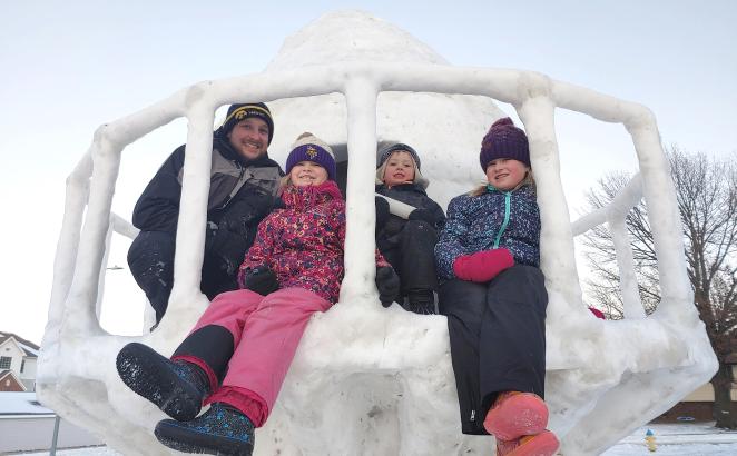 Iowa Family’s Snow-sculpted Lighthouse Attracts Attention, Funds for Living Water Wells