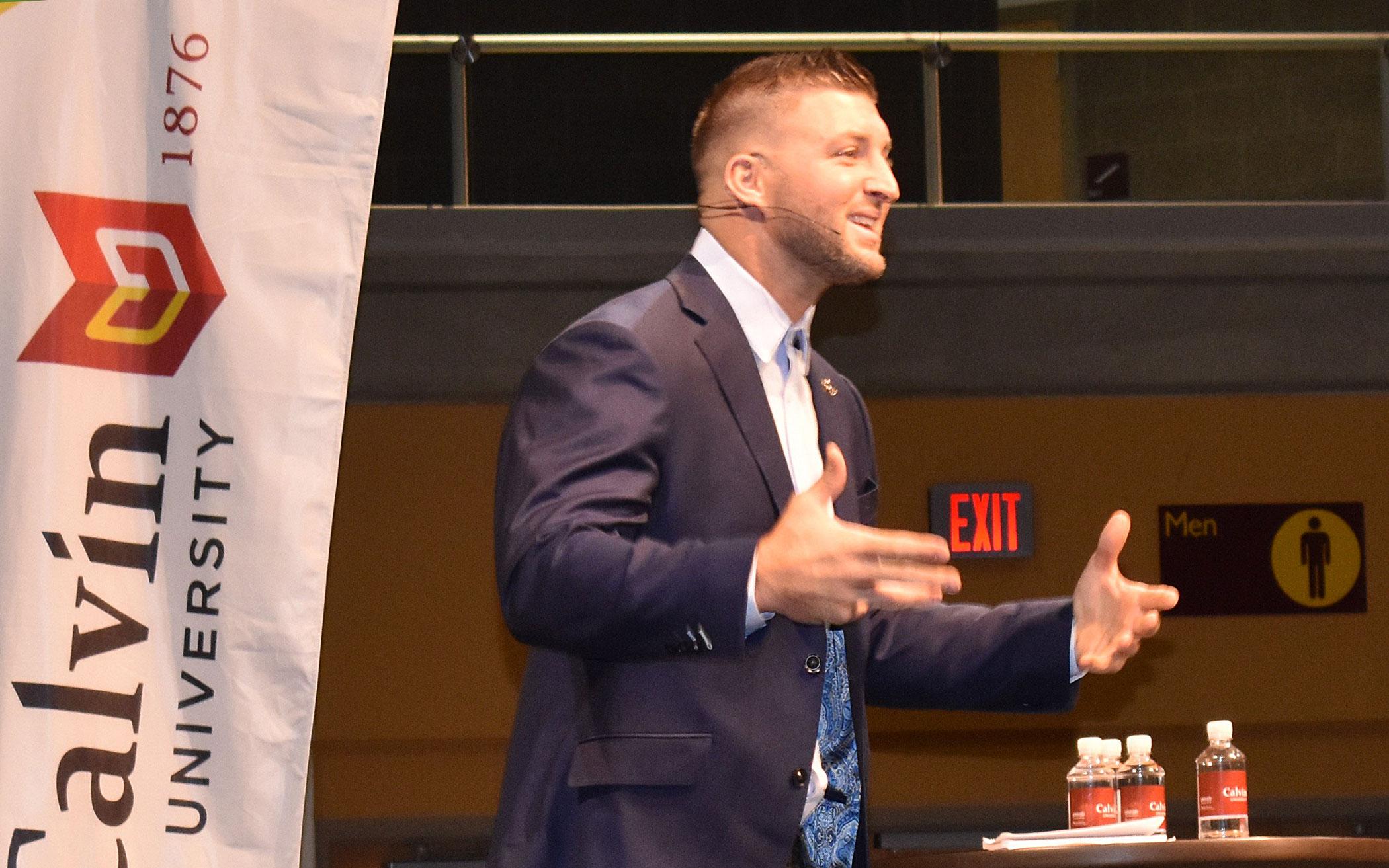 Tim Tebow, one of 11 keynote speakers at the Global Congress, spoke to an audience of about 5,000.