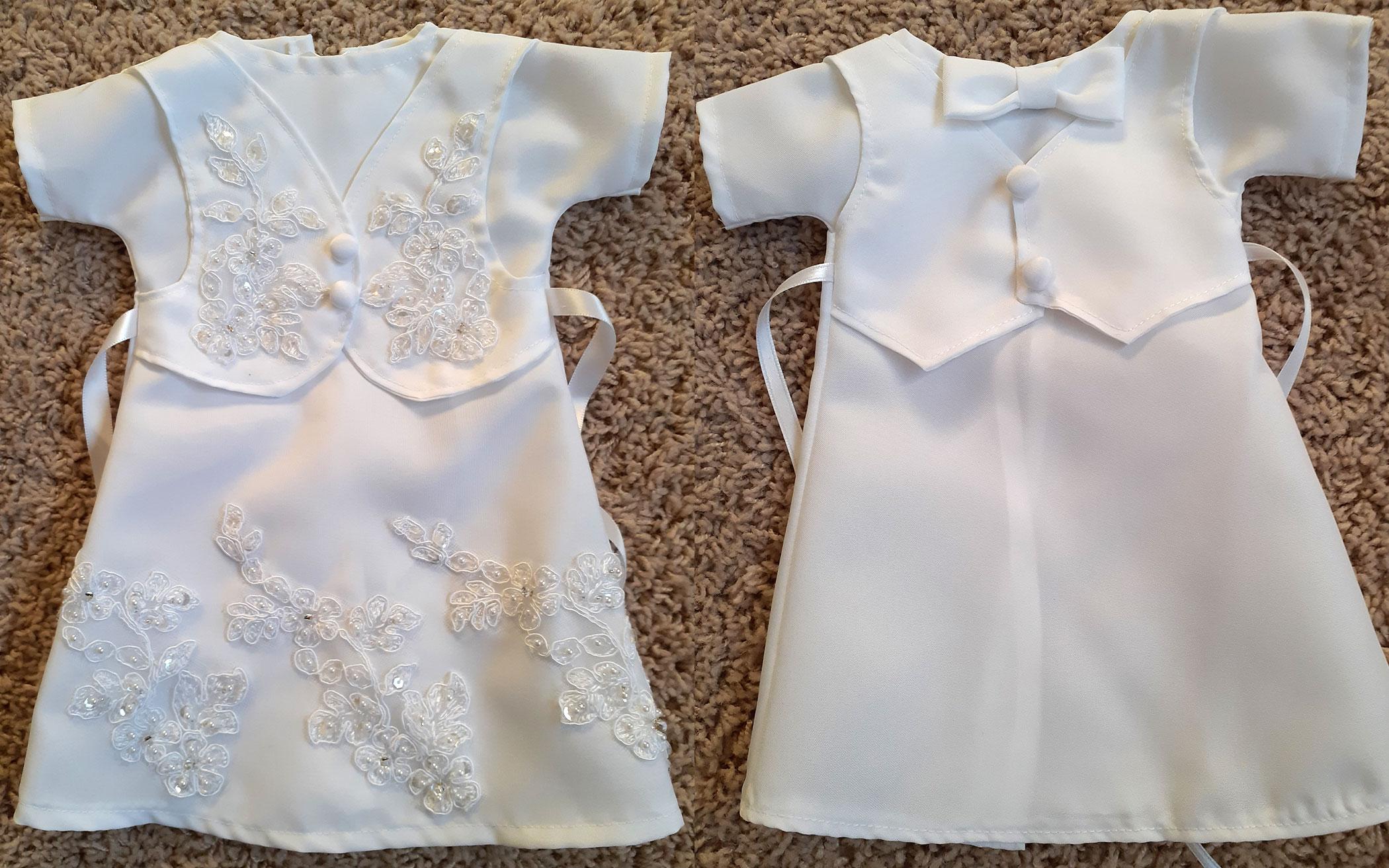 “Angel dresses” were crafted by Metha Alberda, a dressmaker in Edmonton, Alta., who volunteers her time to provide this gift to families who experience the death of a baby. 