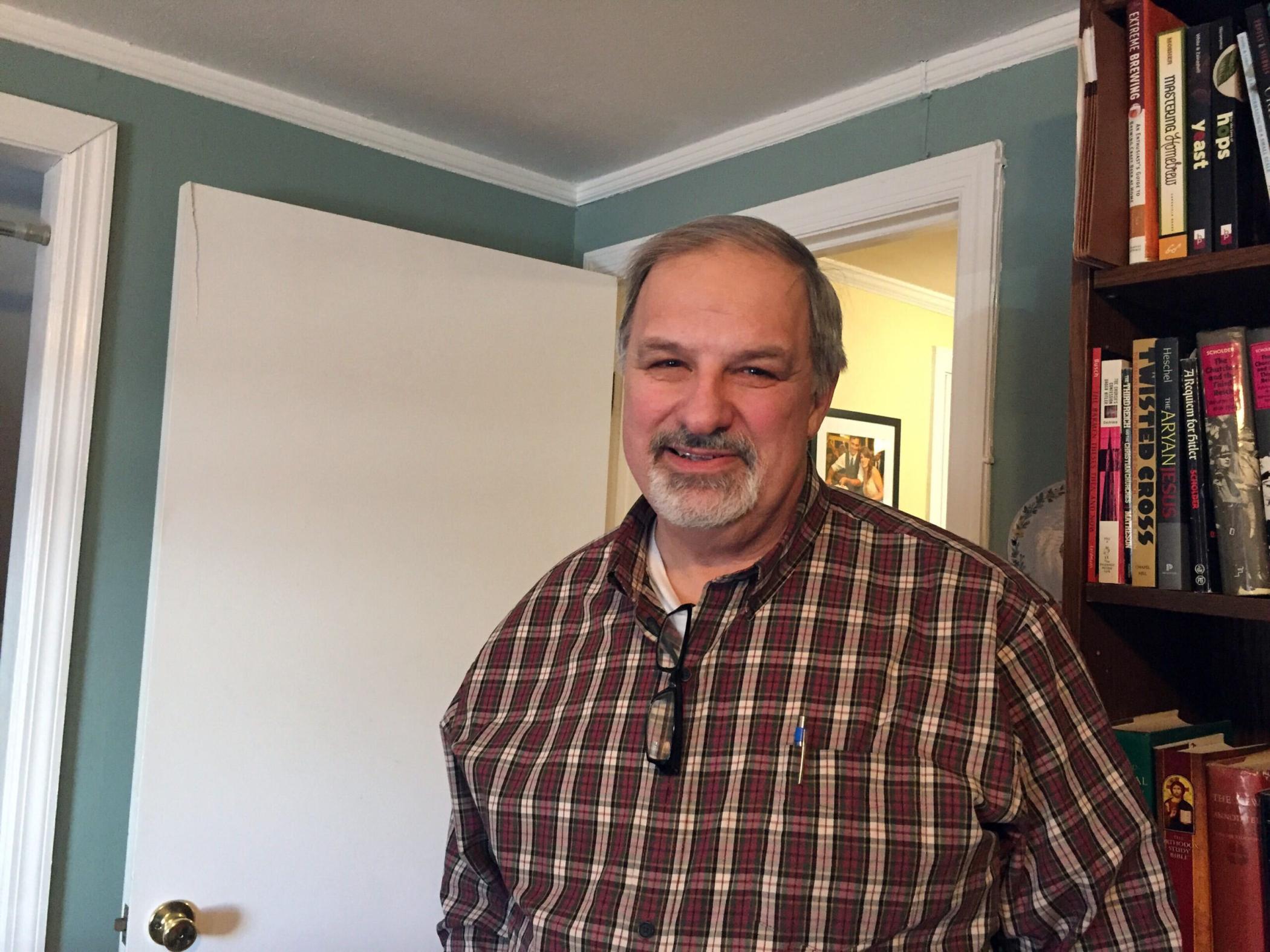 Former Christianity Today editor, Mark Galli, at his home in Glen Ellyn, Ill. (RNS photo by Yonat Shimron)