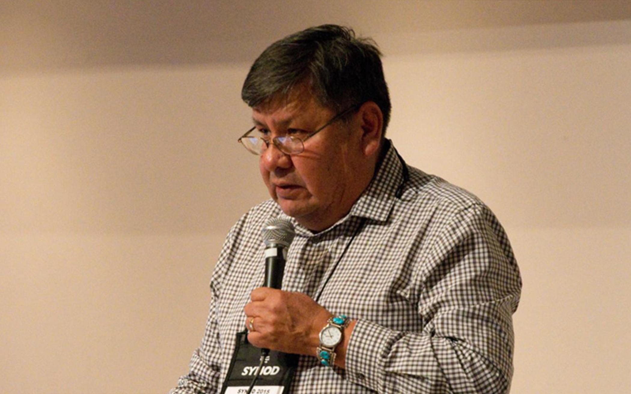 Stanley Jim at Synod 2015, where he served as second clerk.